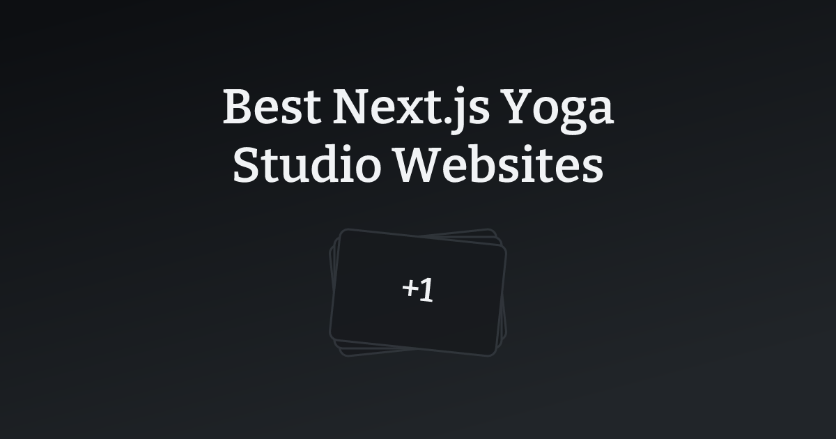 Best Next.js Yoga Studio Websites with count