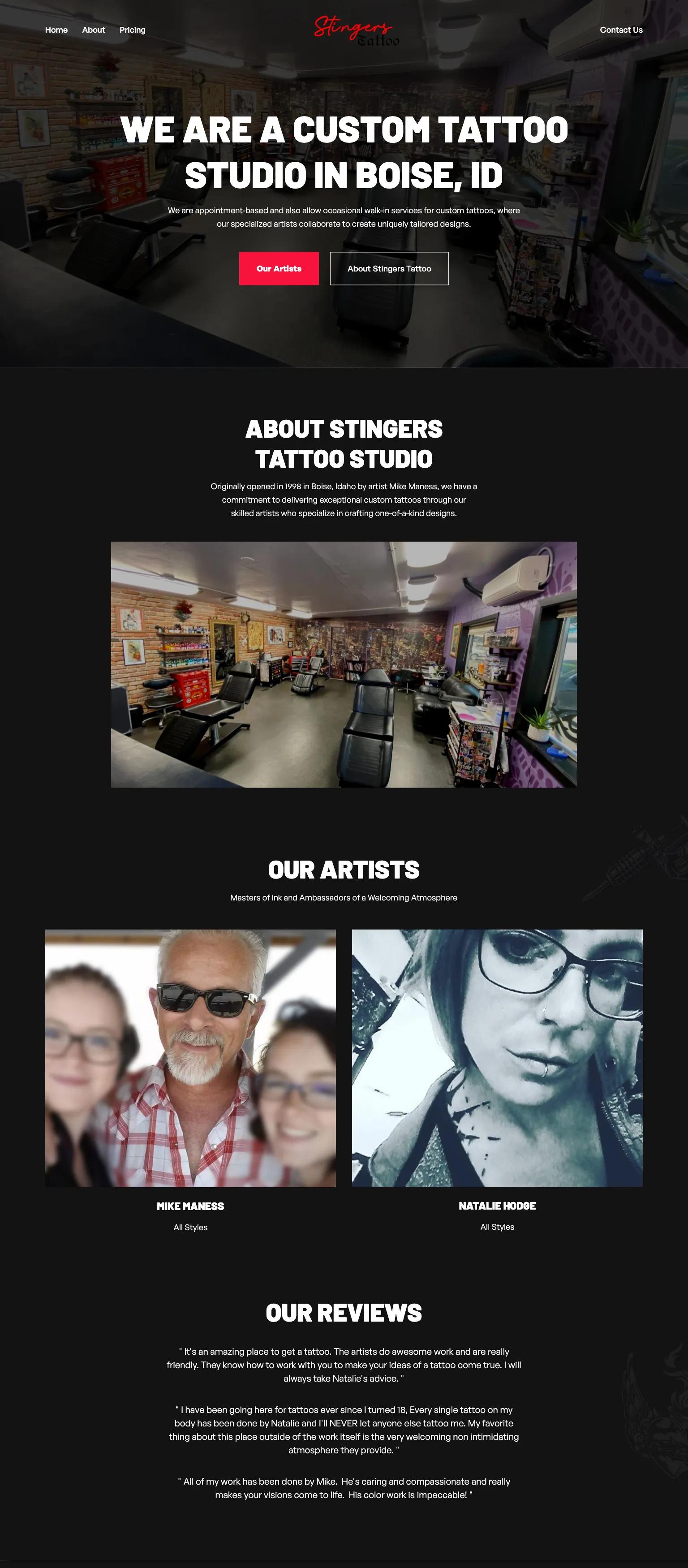Stingers Tattoo Studio screenshot