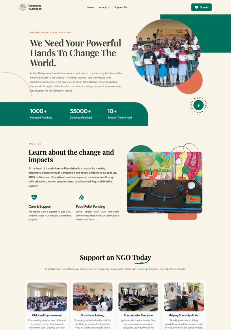 Abhiprerna Foundation screenshot