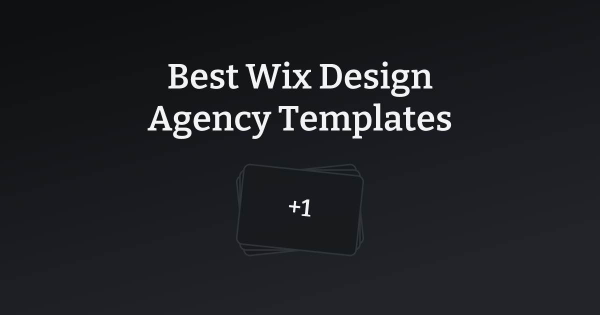 Best Wix Design Agency Templates with count