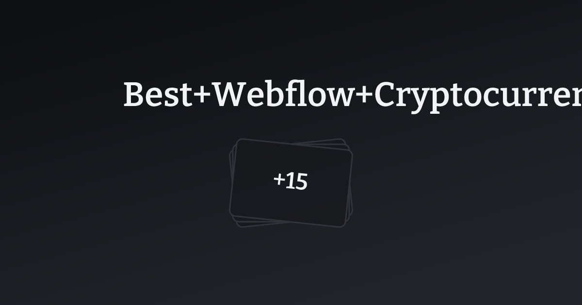Best Webflow Cryptocurrency Websites with count
