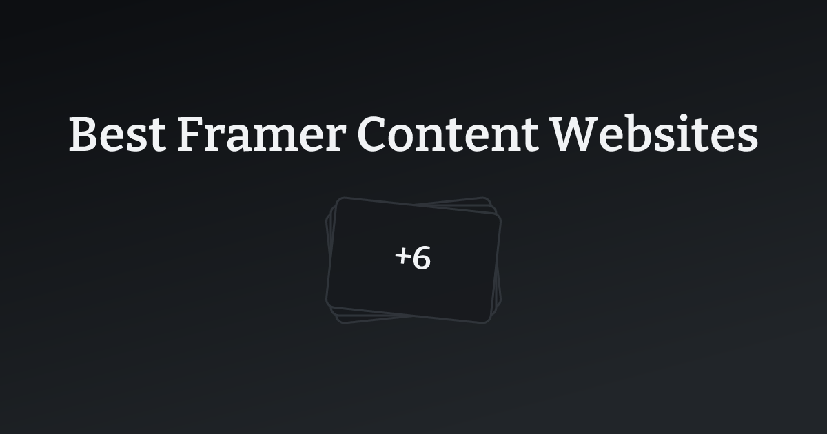 Best Framer Content Websites with count