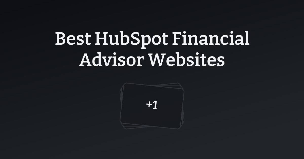 Best HubSpot Financial Advisor Websites with count