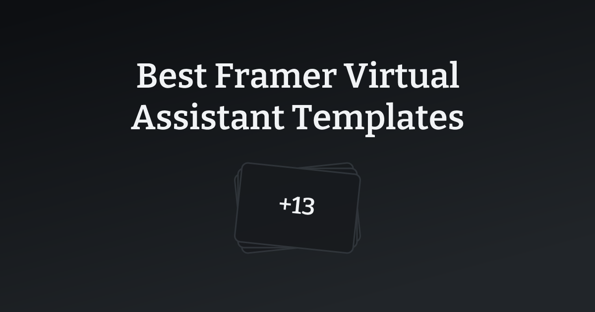Best Framer Virtual Assistant Templates with count