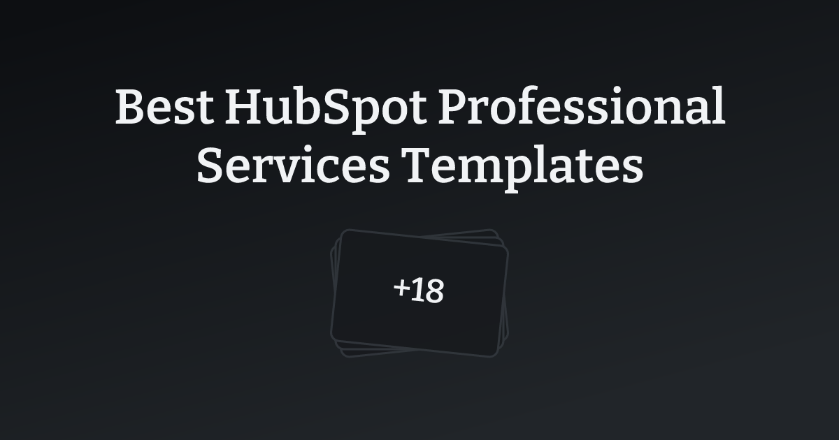 Best HubSpot Professional Services Templates with count