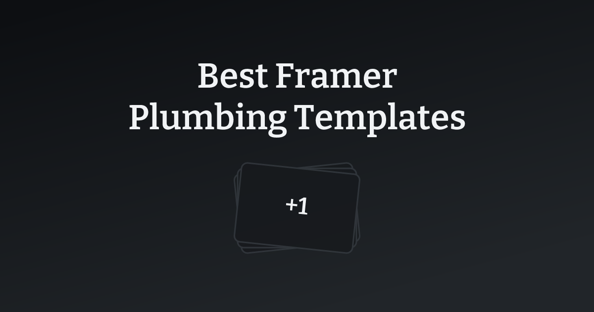 Best Framer Plumbing Templates with count