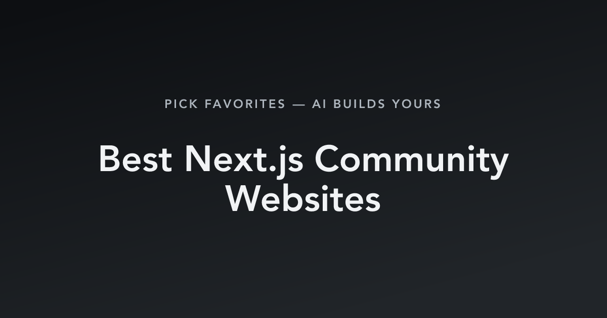Best Next.js Community Websites with count