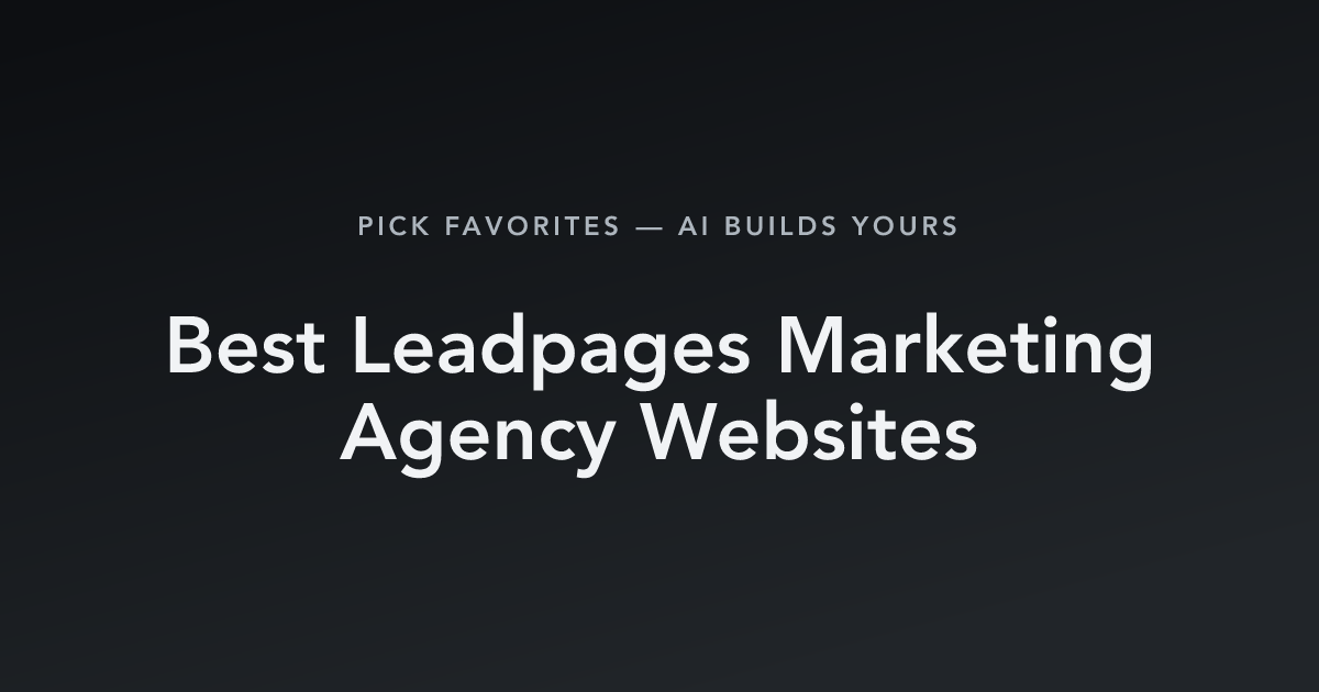 Best Leadpages Marketing Agency Websites with count