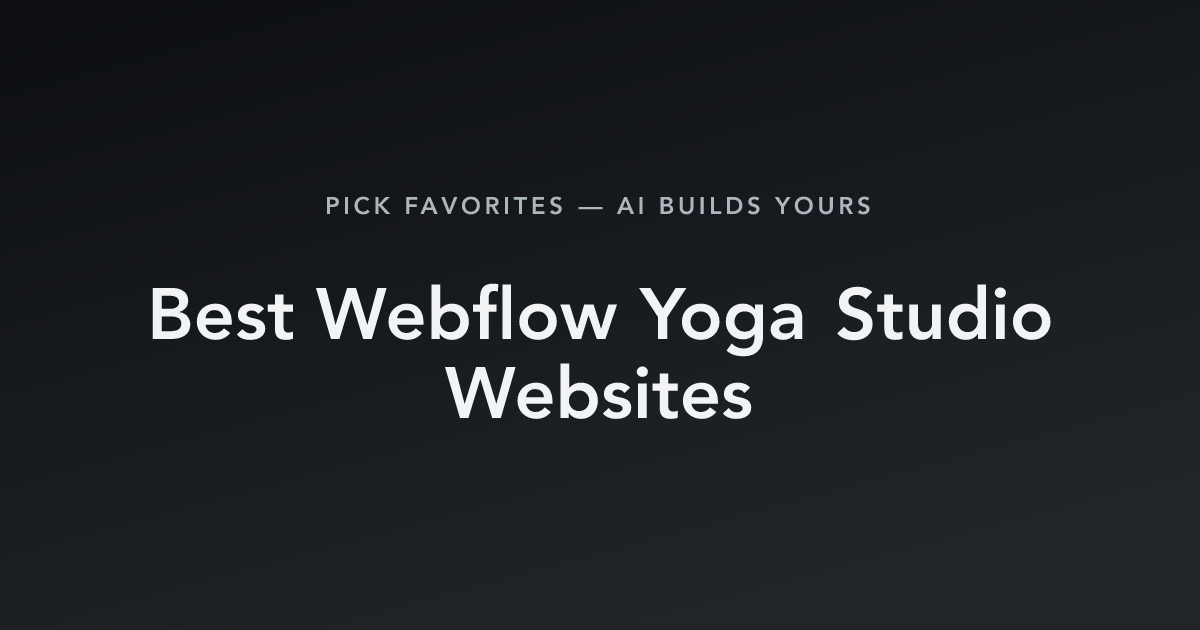 Best Webflow Yoga Studio Websites with count