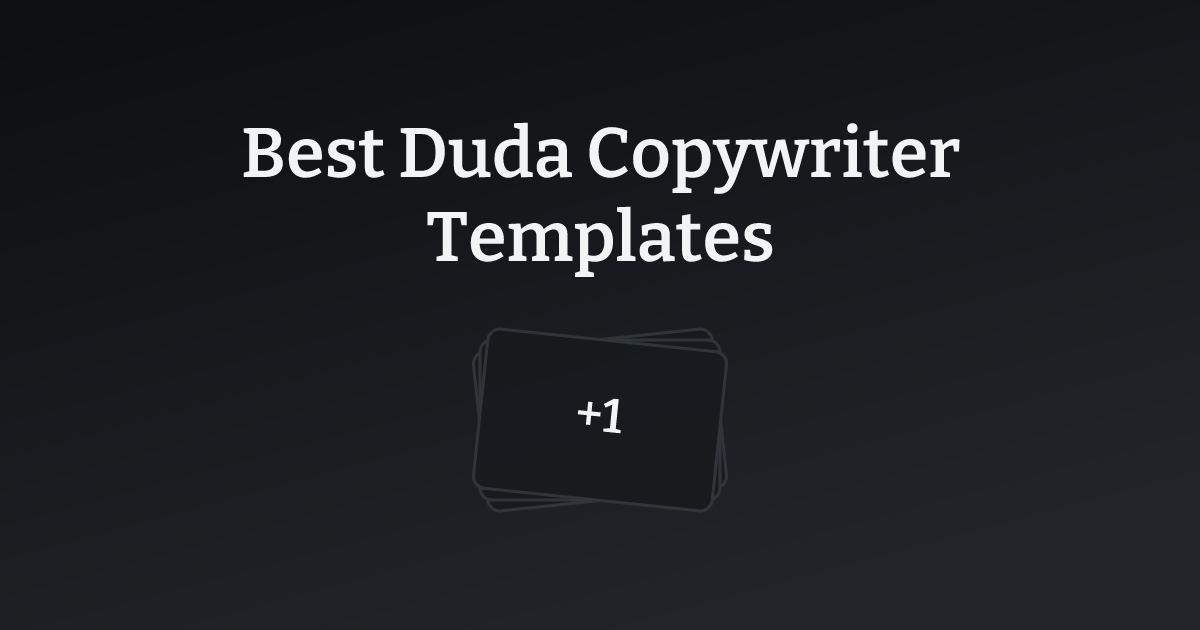 Best Duda Copywriter Templates with count