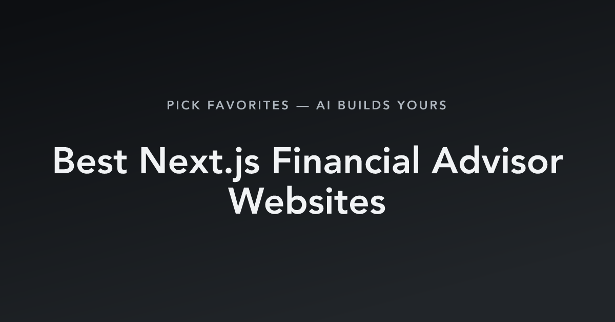 Best Next.js Financial Advisor Websites with count