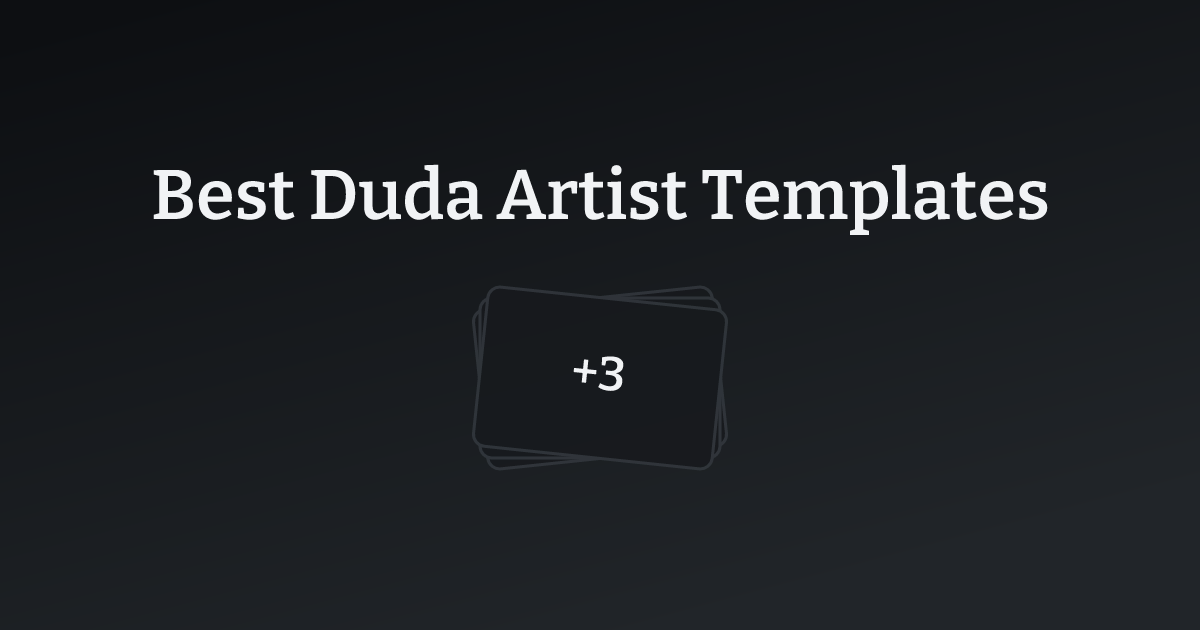 Best Duda Artist Templates with count