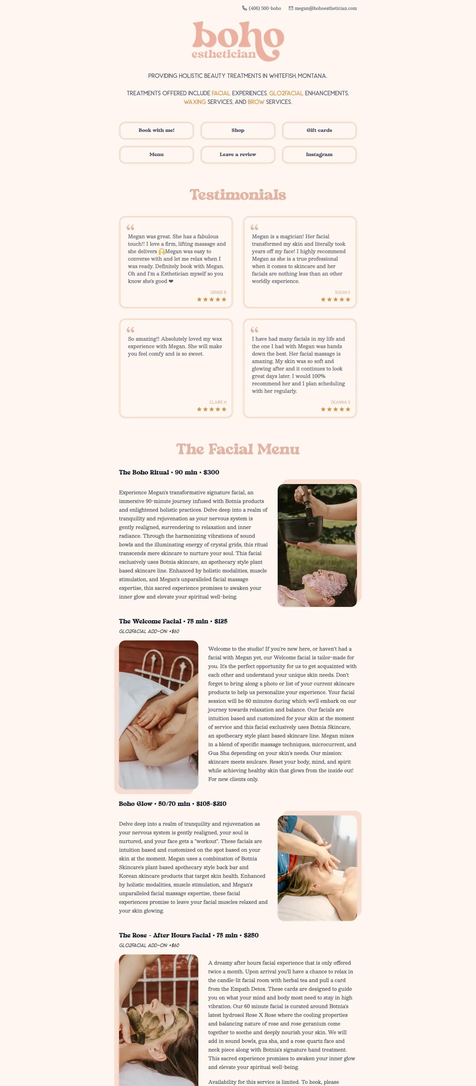 Boho Esthetician screenshot