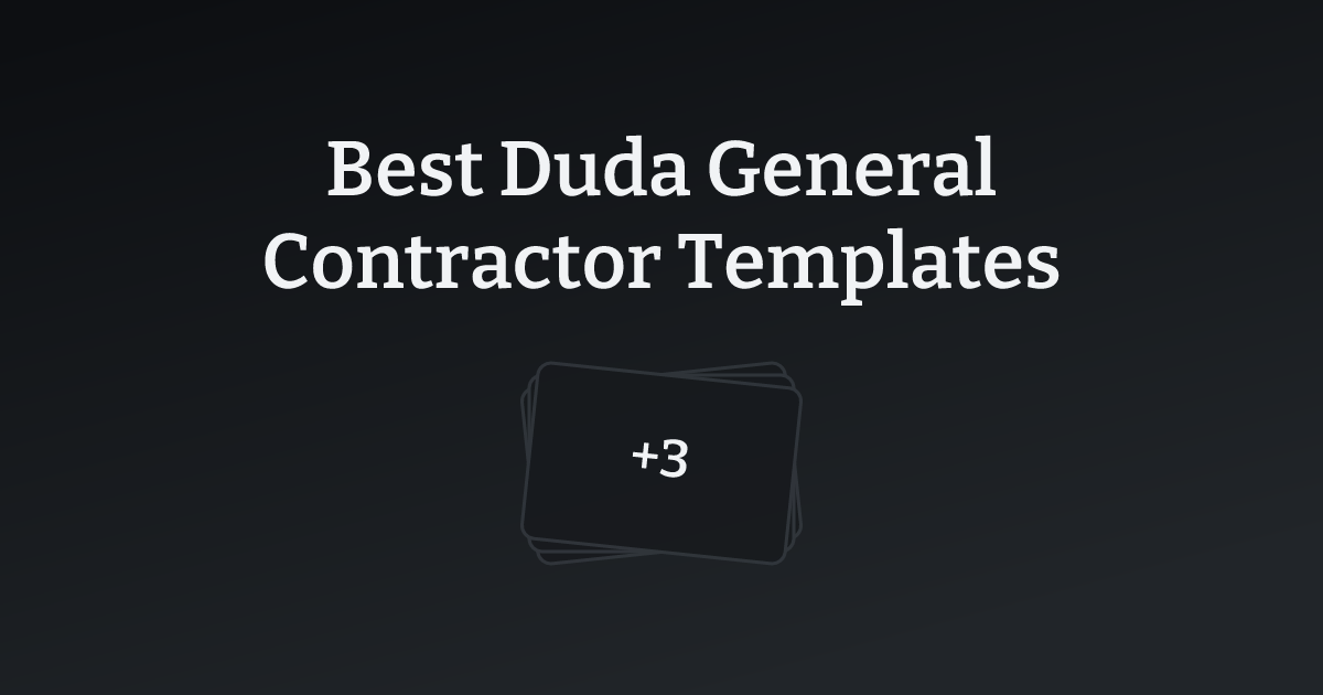 Best Duda General Contractor Templates with count