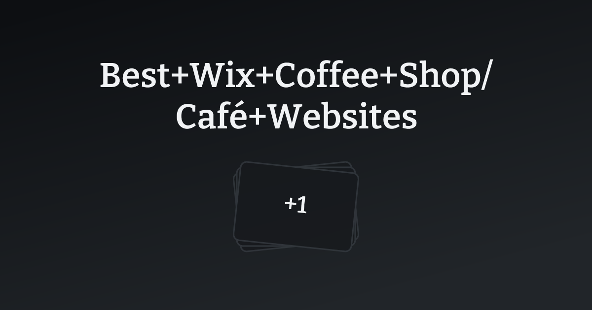 Best Wix Coffee Shop/Café Websites with count