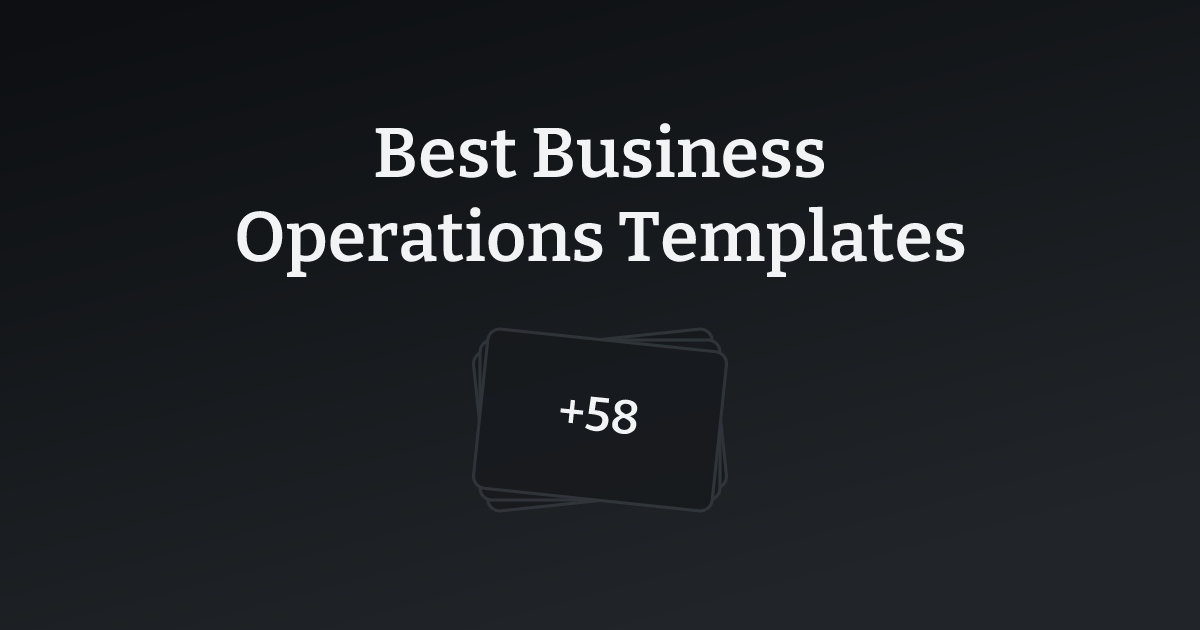 Best Business Operations Templates with count