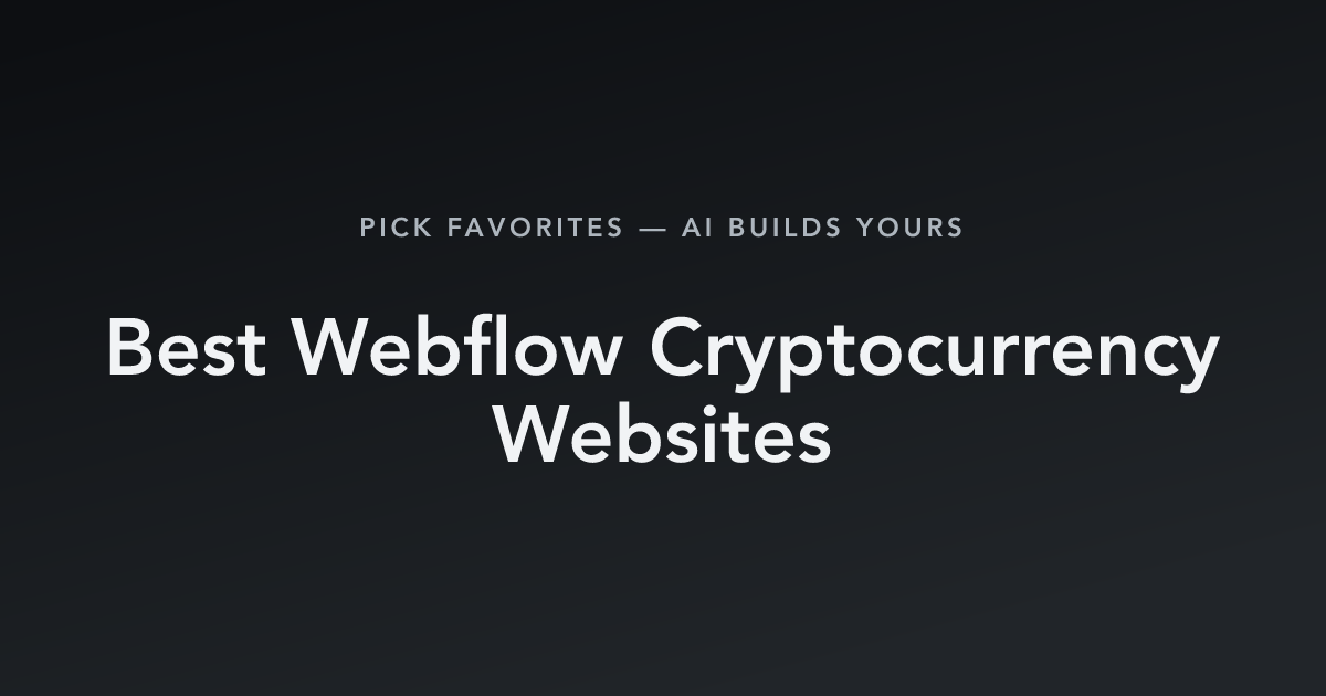 Best Webflow Cryptocurrency Websites with count