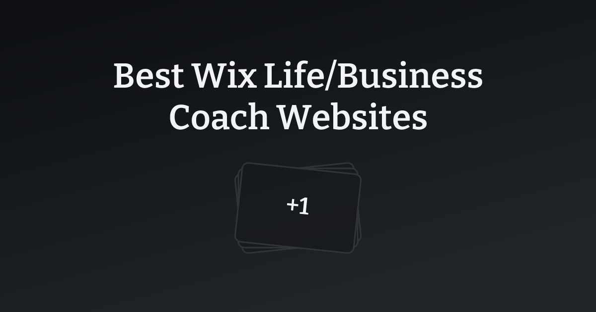 Best Wix Life/Business Coach Websites with count
