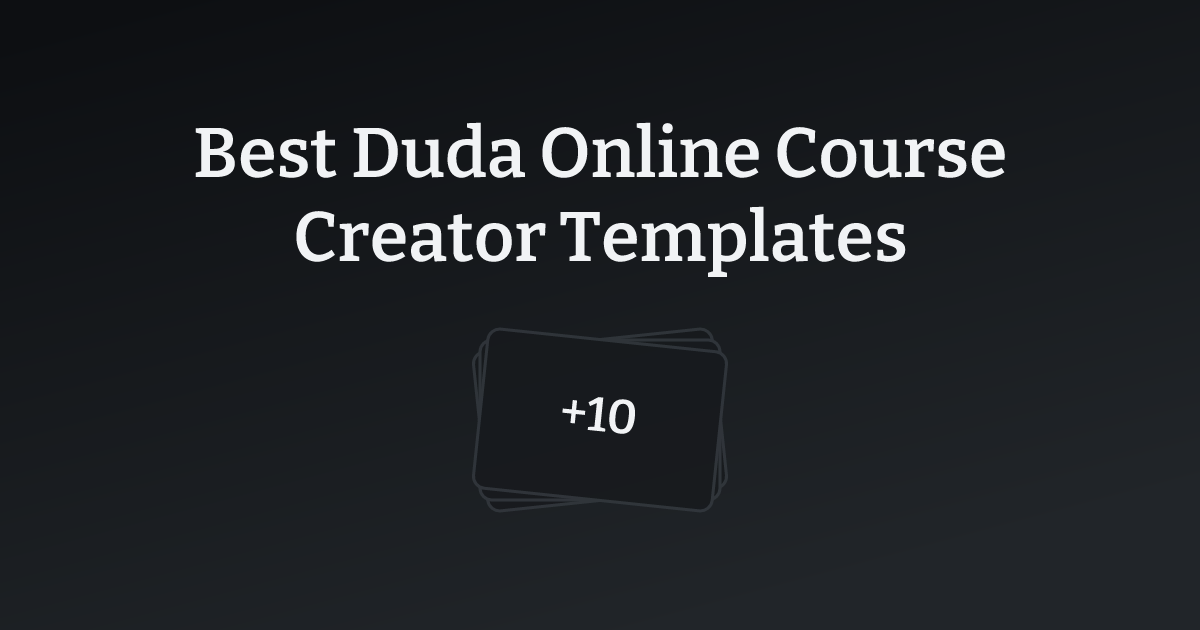 Best Duda Online Course Creator Templates with count