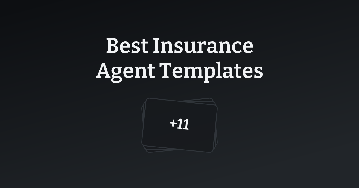 Best Insurance Agent Templates with count