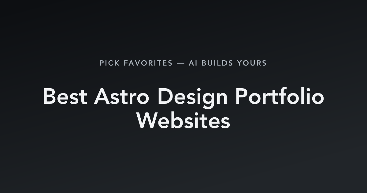 Best Astro Design Portfolio Websites with count