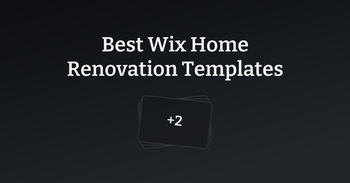 Best Wix Home Renovation Templates with count