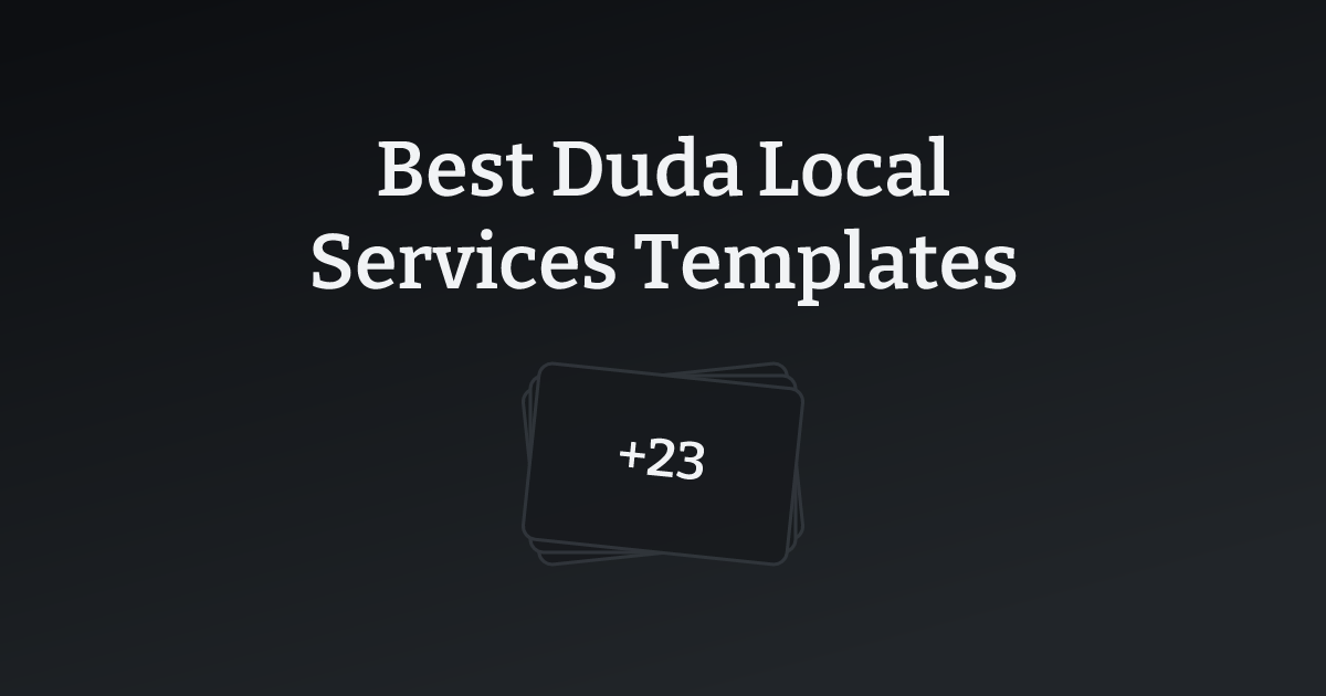 Best Duda Local Services Templates with count
