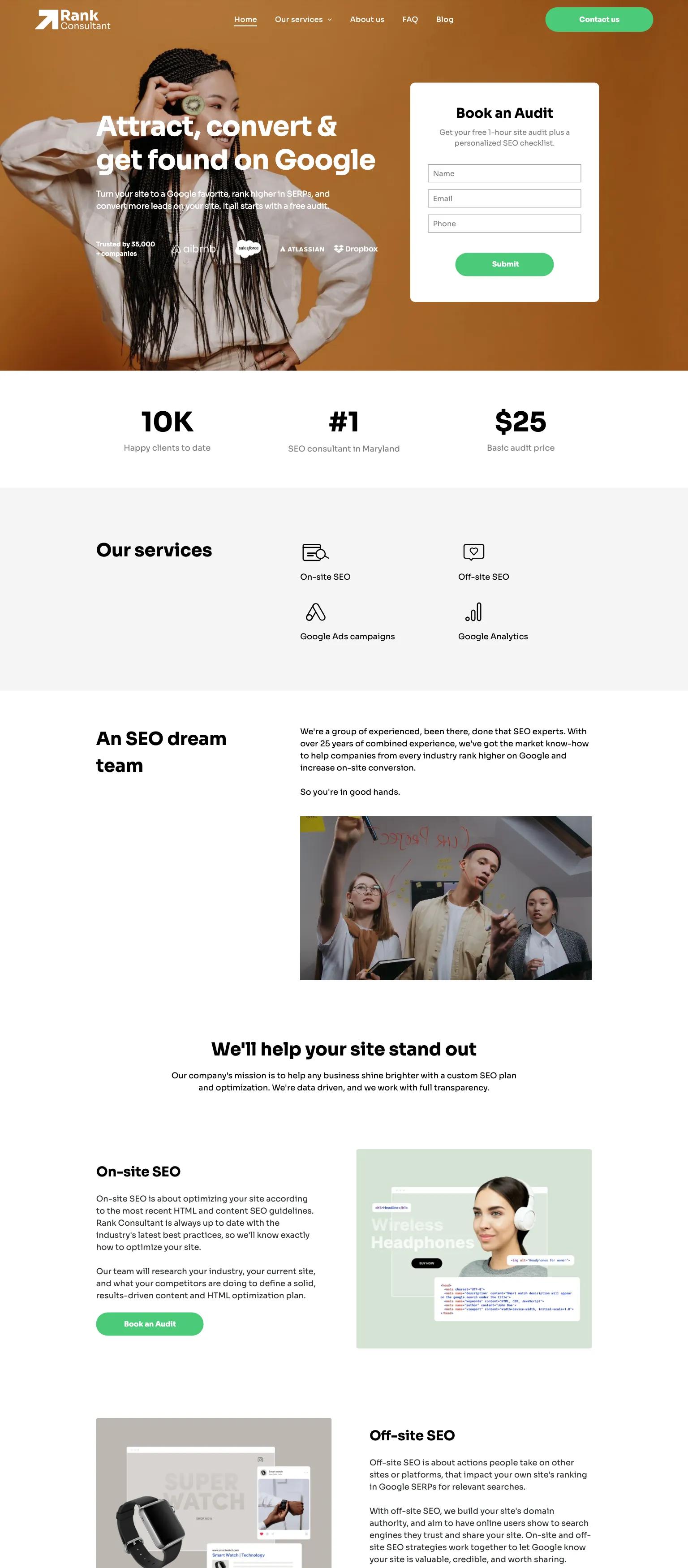 Seo Consultant Landing Page screenshot