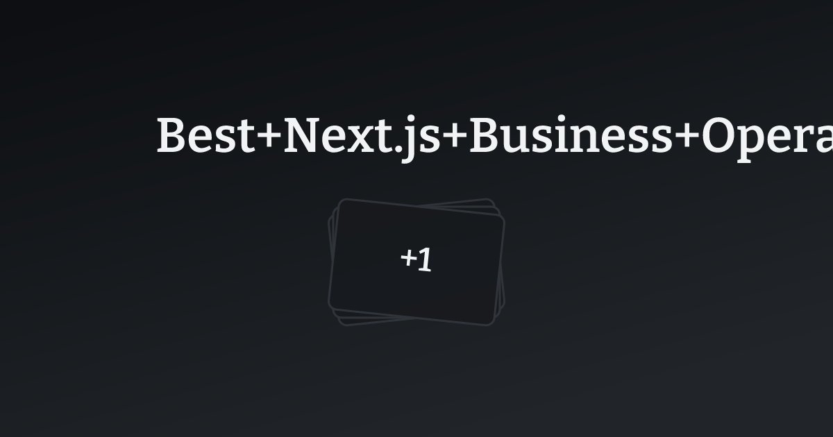 Best Next.js Business Operations Websites with count