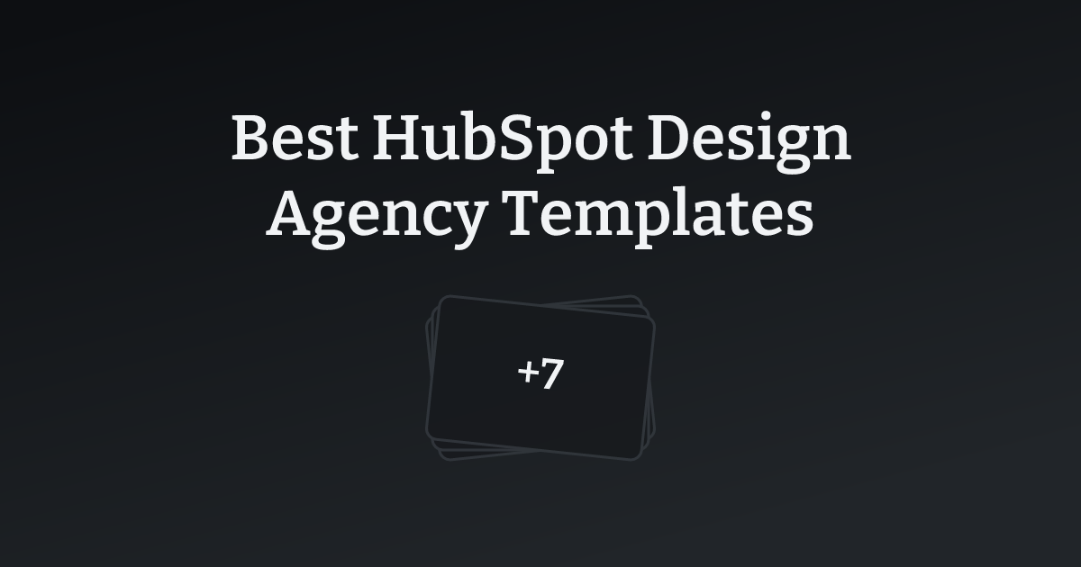Best HubSpot Design Agency Templates with count