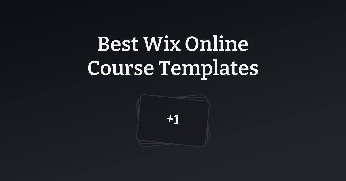 Best Wix Online Course Templates with count