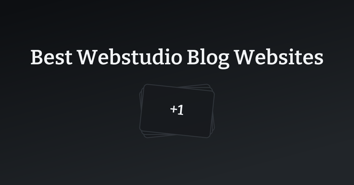 Best Webstudio Blog Websites with count