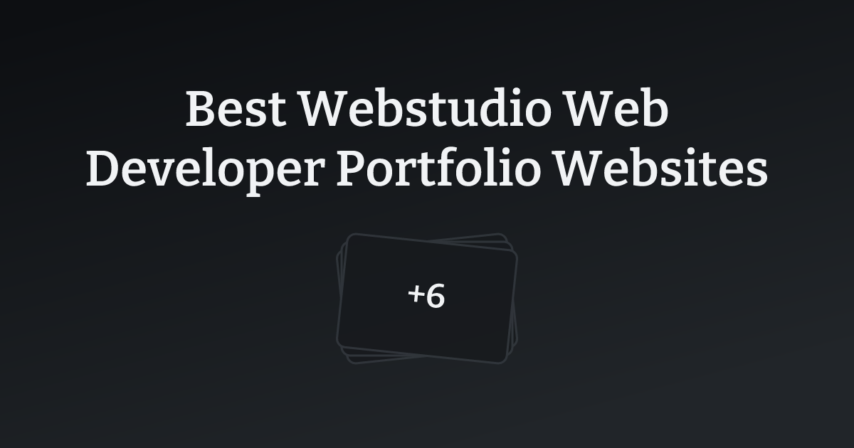 Best Webstudio Web Developer Portfolio Websites with count