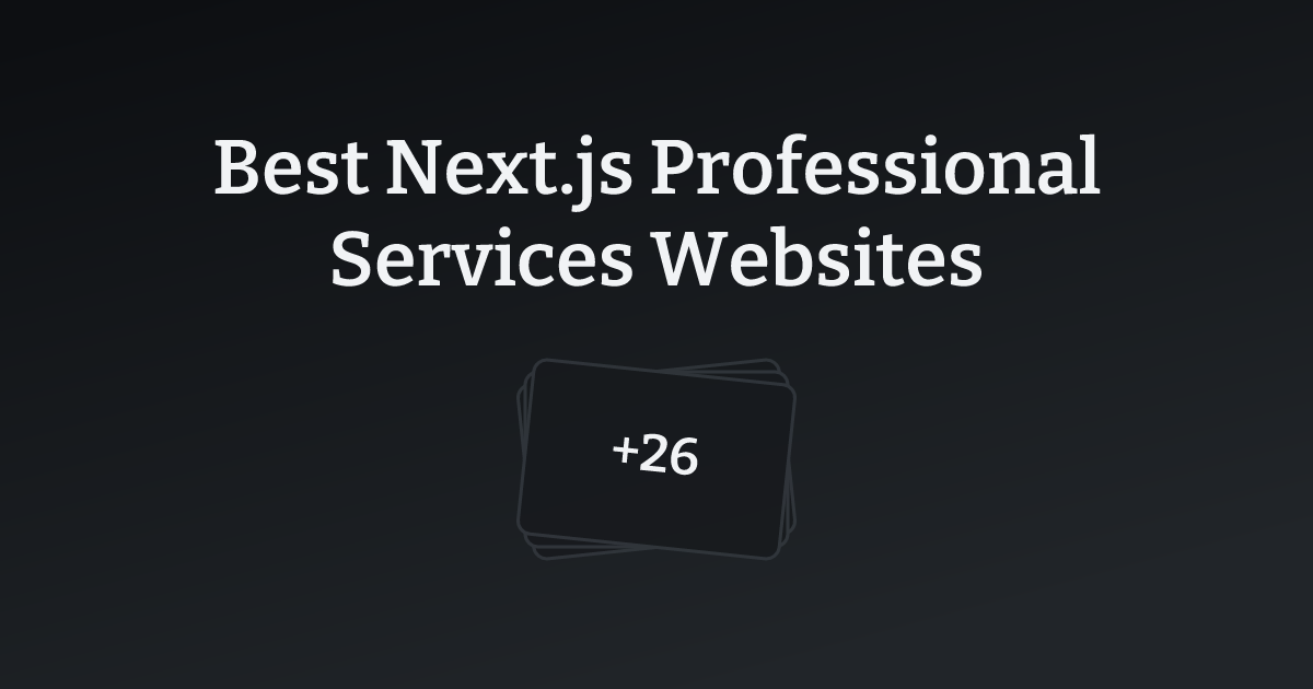 Best Next.js Professional Services Websites with count