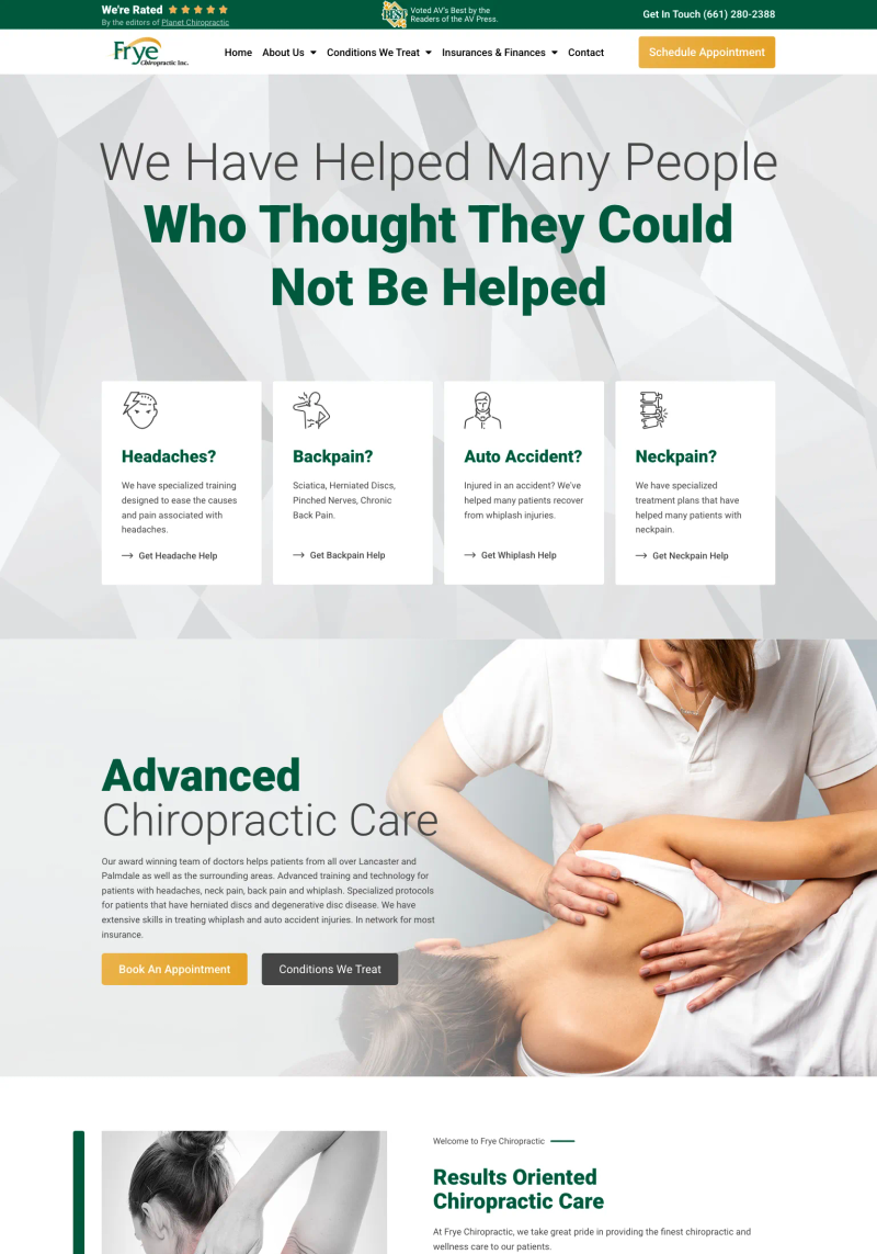 Frye Chiropractic screenshot
