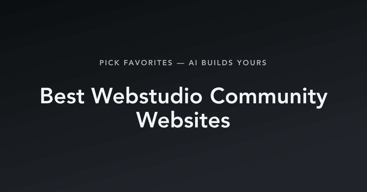 Best Webstudio Community Websites with count