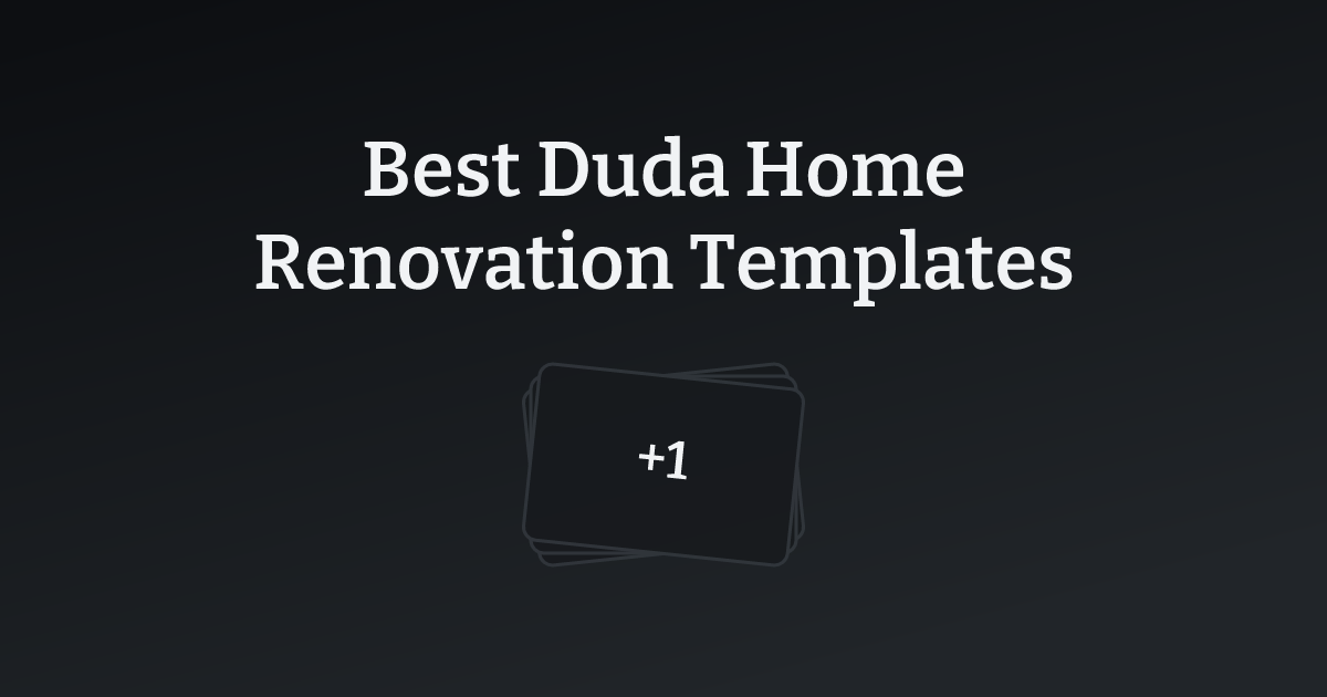 Best Duda Home Renovation Templates with count