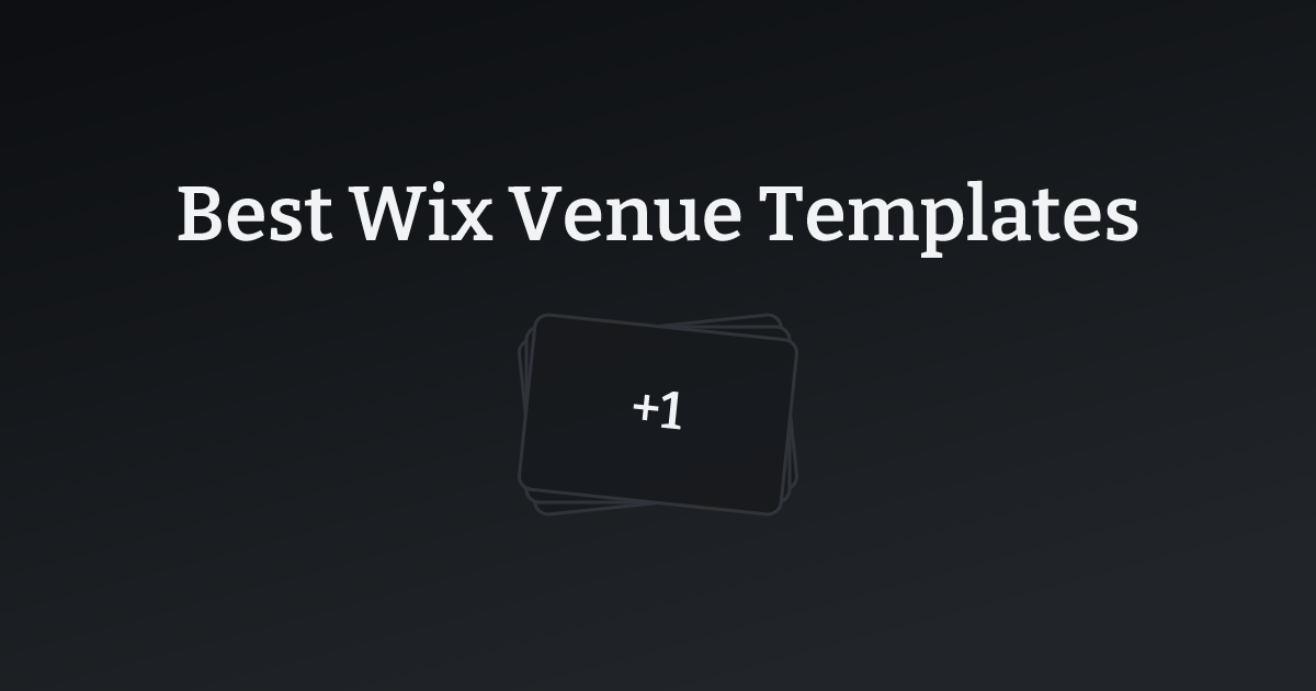 Best Wix Venue Templates with count