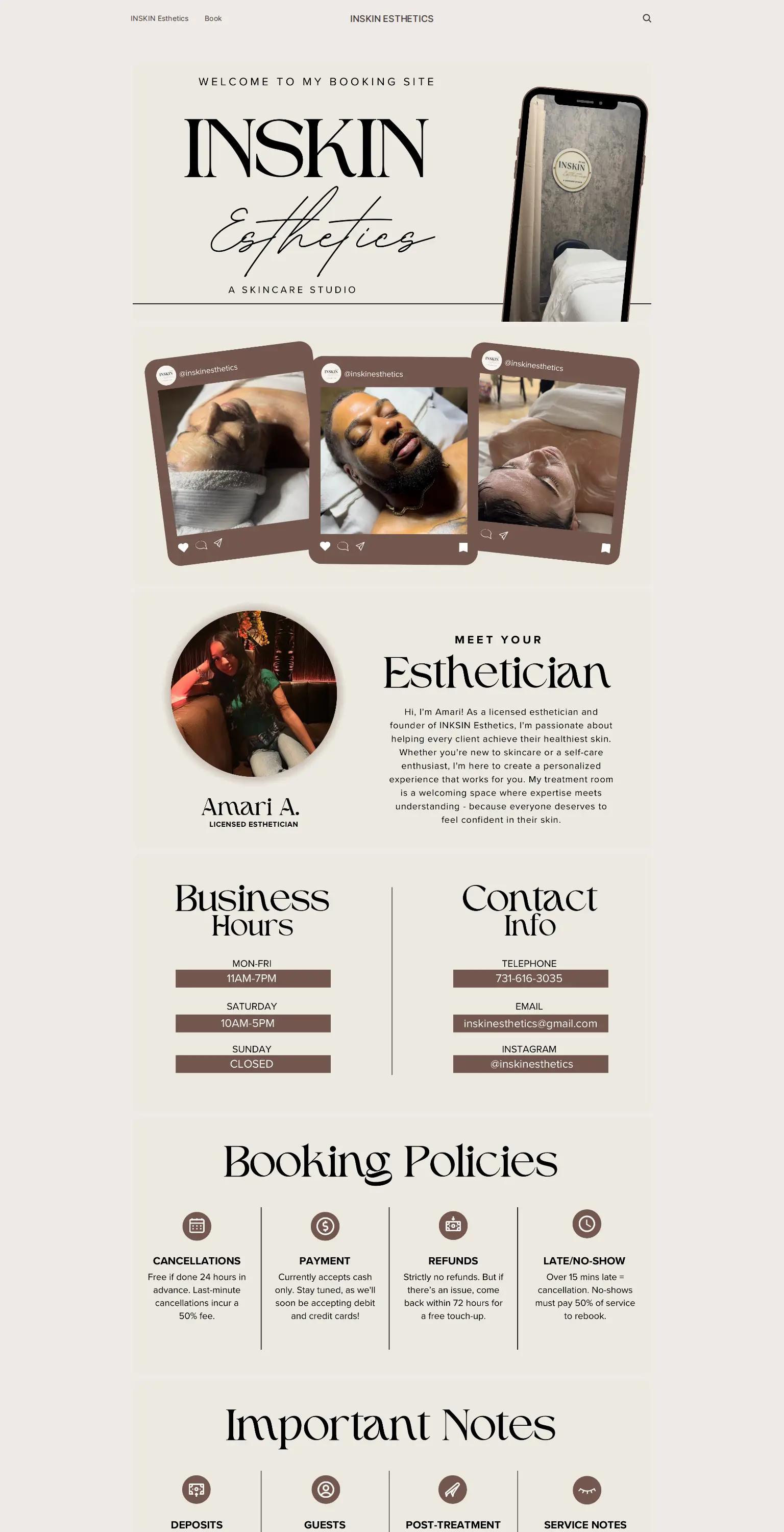 INSKIN ESTHETICS screenshot