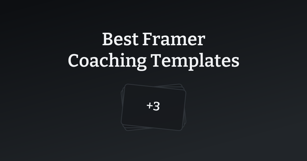 Best Framer Coaching Templates with count