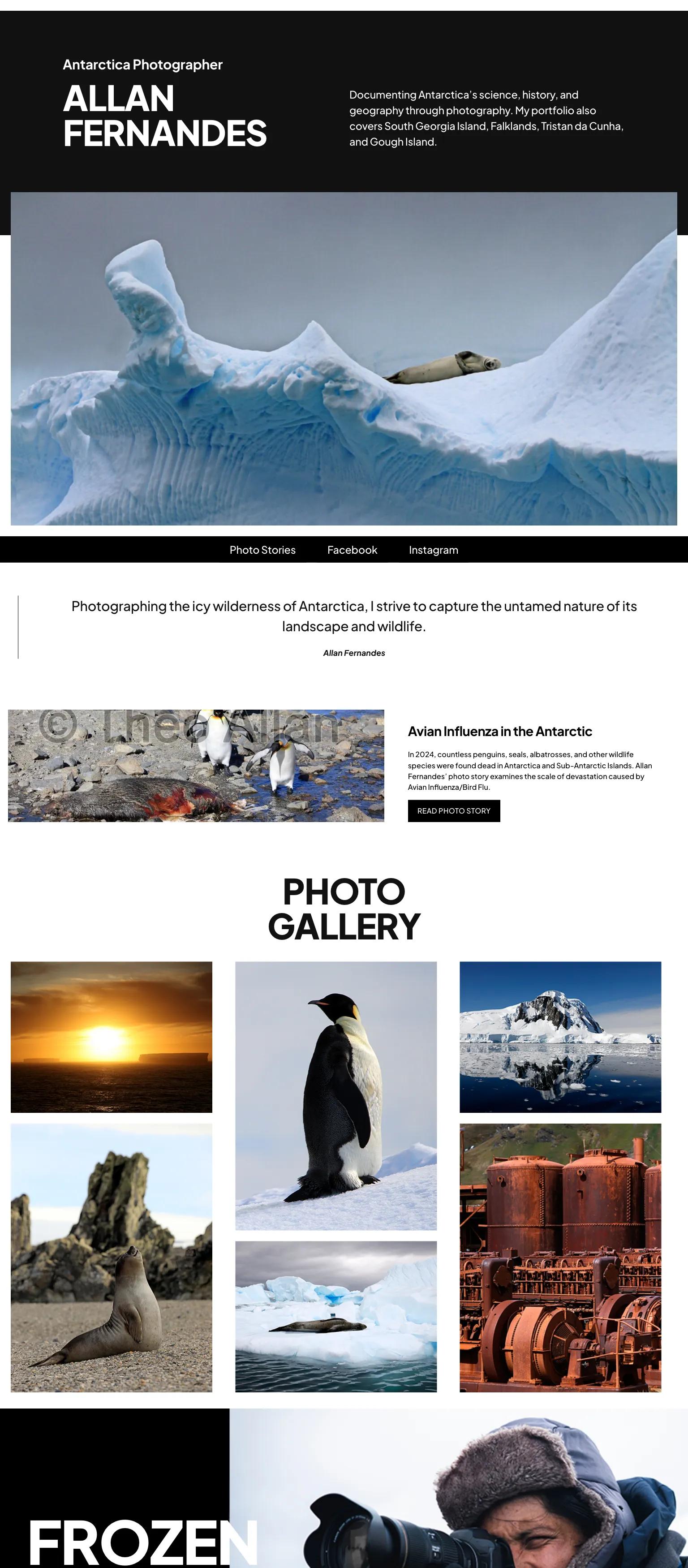 Antarctica Photographer Allan Fernandes screenshot