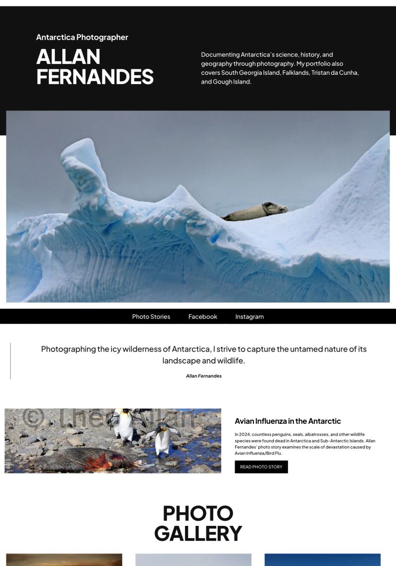 Antarctica Photographer Allan Fernandes screenshot