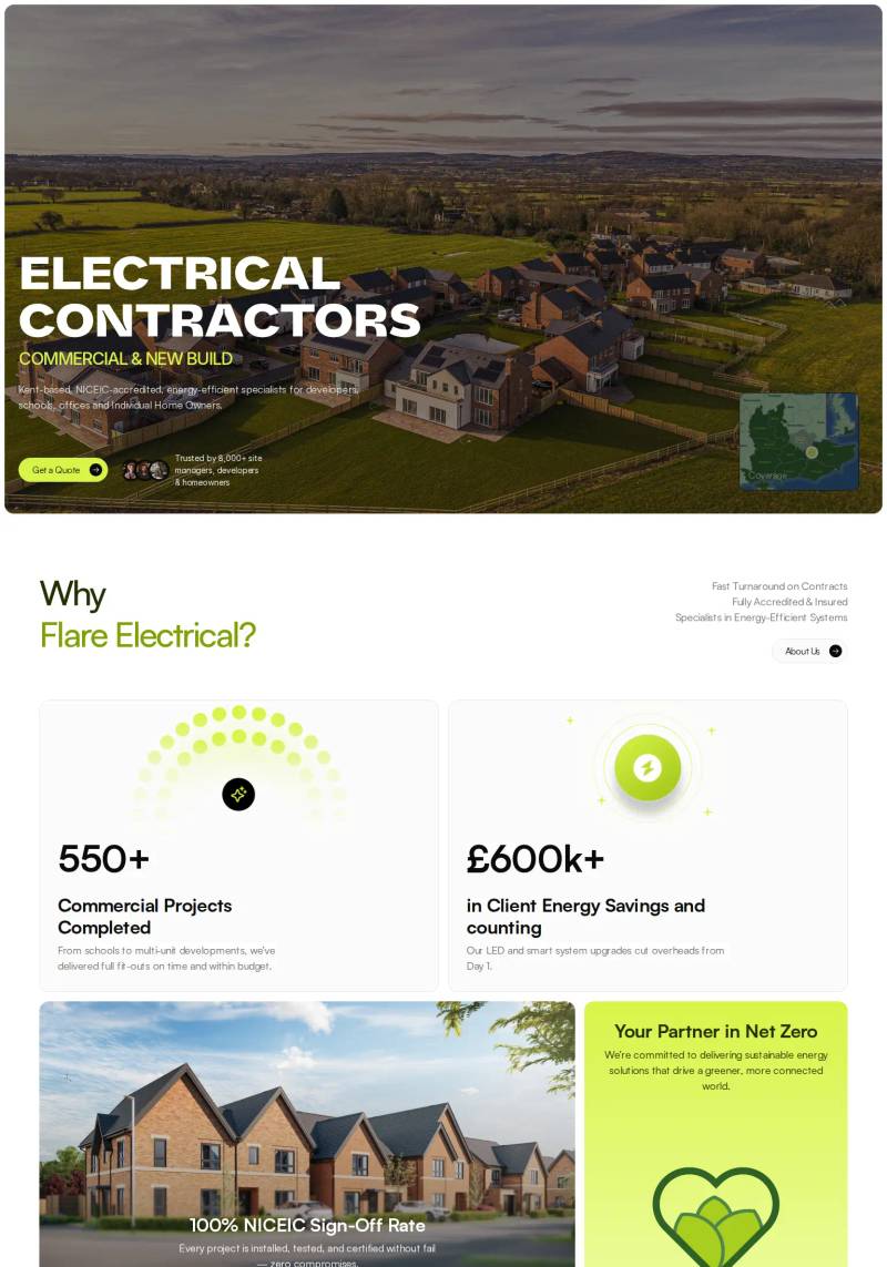 Layout Matching Examples 47 Best Electrician Website Examples (2026)