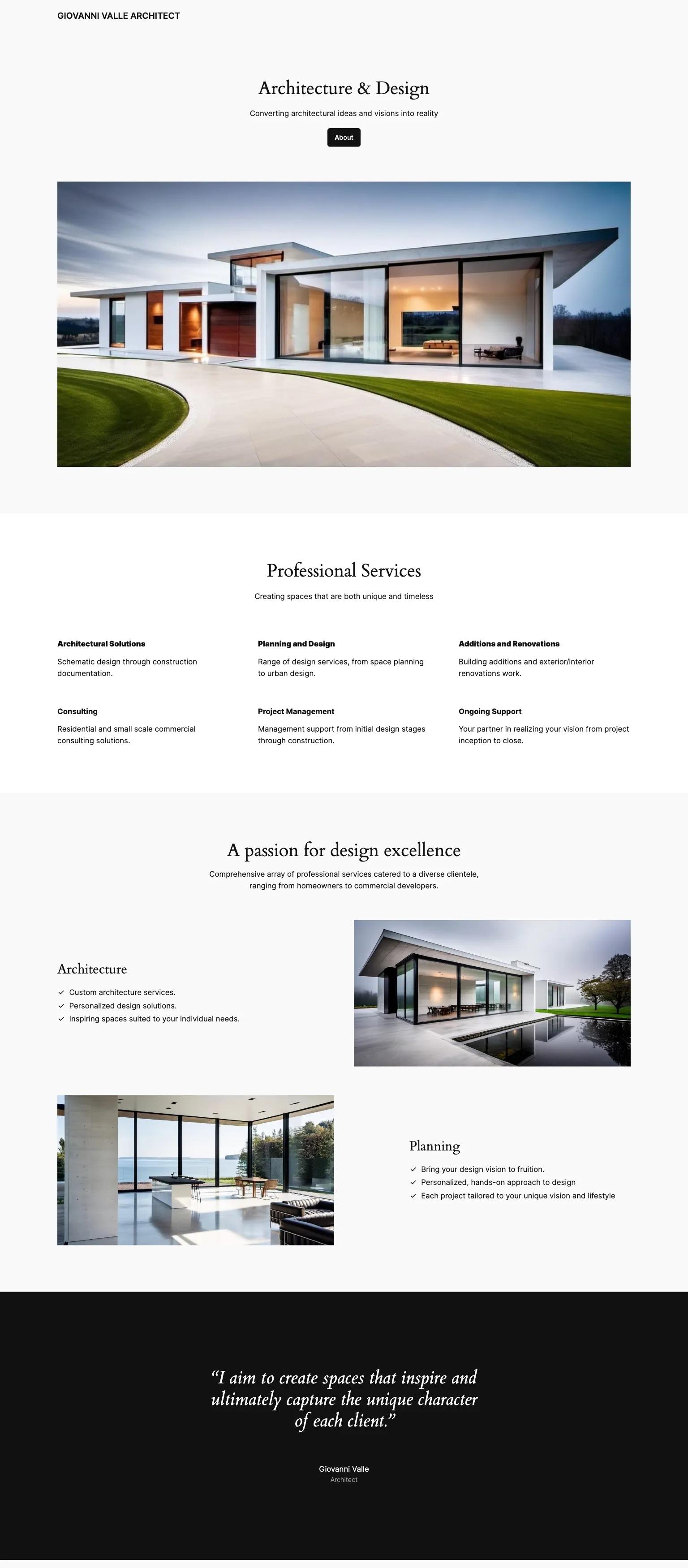 Giovanni Valle Architect screenshot