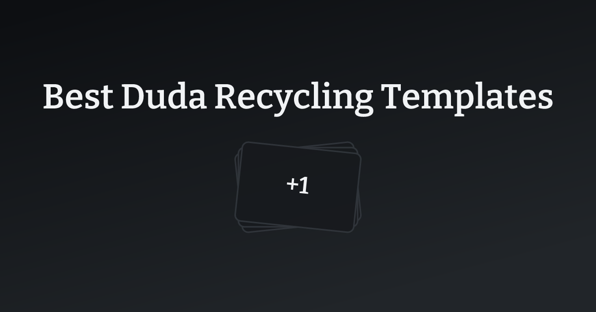 Best Duda Recycling Templates with count