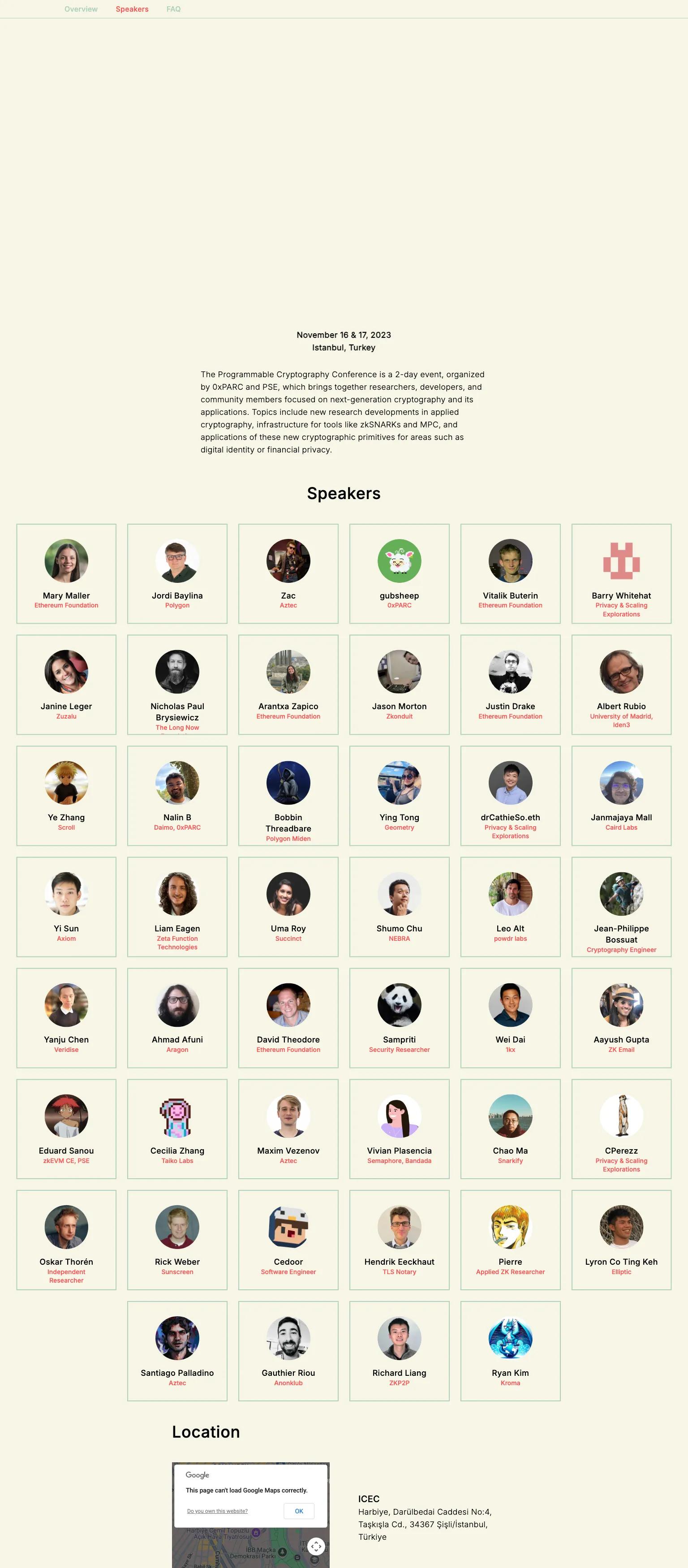 Programmable Cryptography Conference screenshot