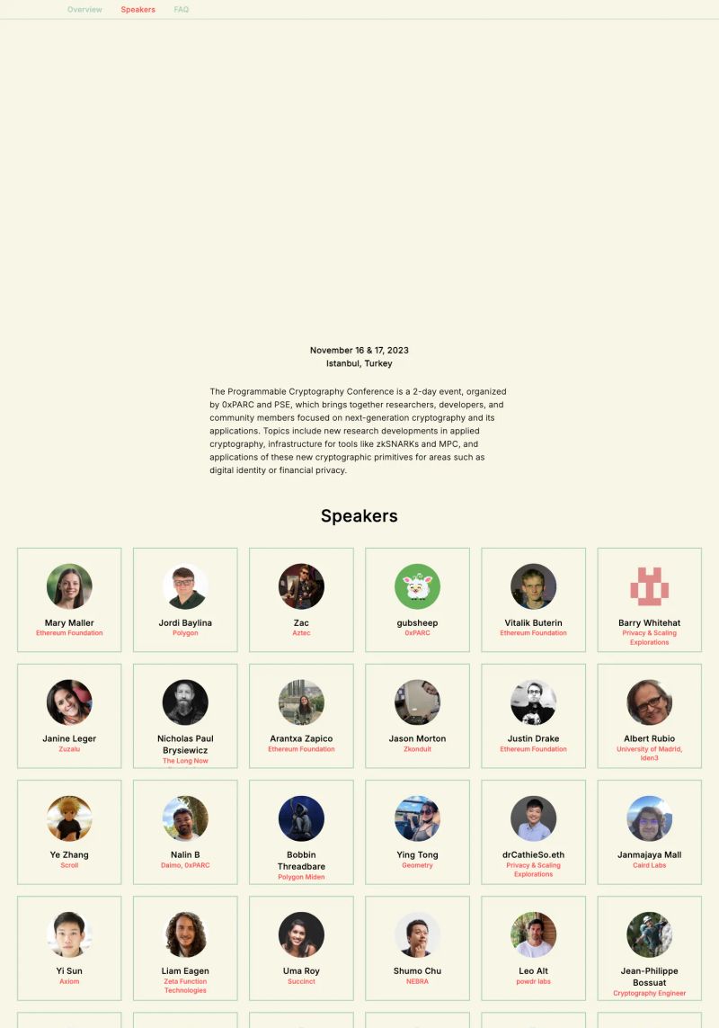 Programmable Cryptography Conference screenshot