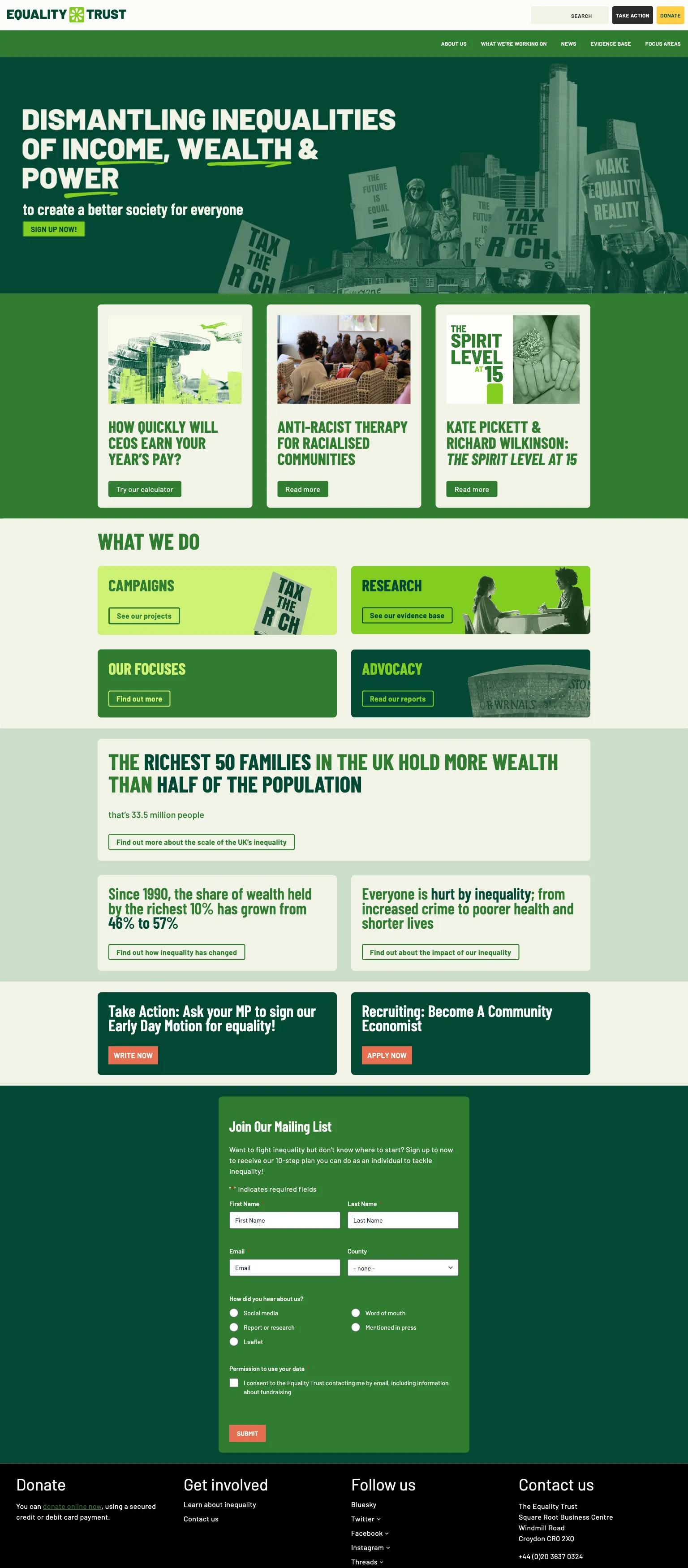 Equality Trust screenshot