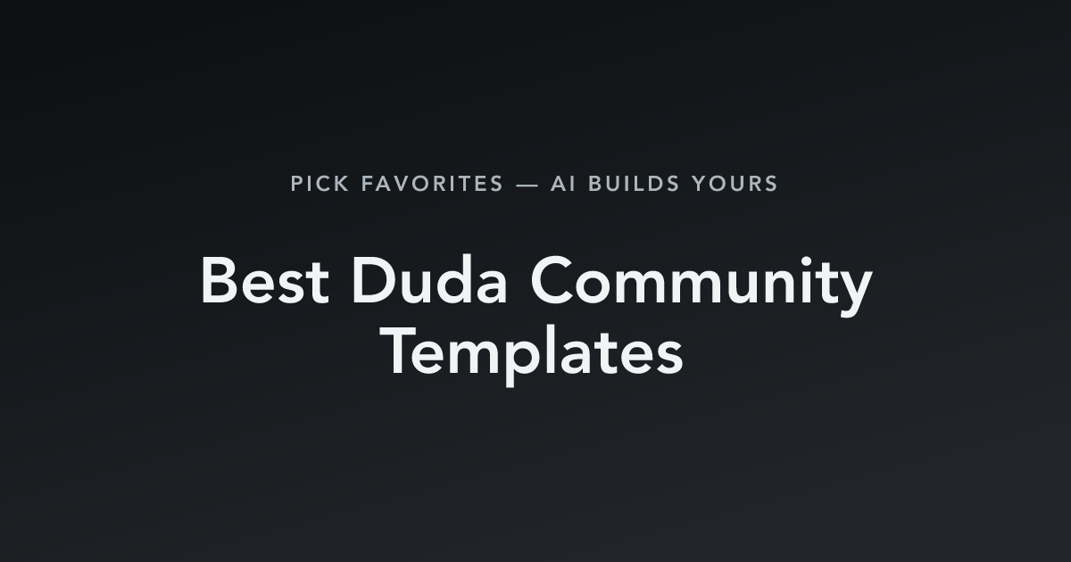 Best Duda Community Templates with count