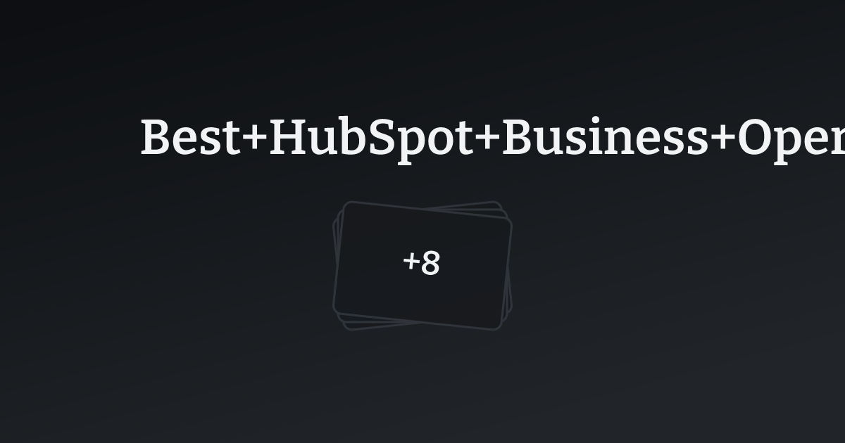 Best HubSpot Business Operations Templates with count